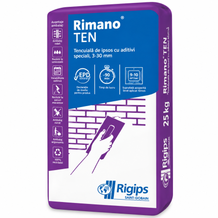 Tencuiala manuala Rigips Rimano TEN cu perlit, 5-40 mm, 25 kg